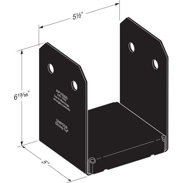Simpson Strong-Tie APVB 6 in. H X 5.5 in. W 16 Ga. Steel Adjustable Post Base - Open Box