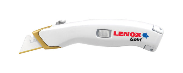 Cuchillo multiusos retráctil Lenox Gold de 5-1/4 in, color blanco, paquete de 1