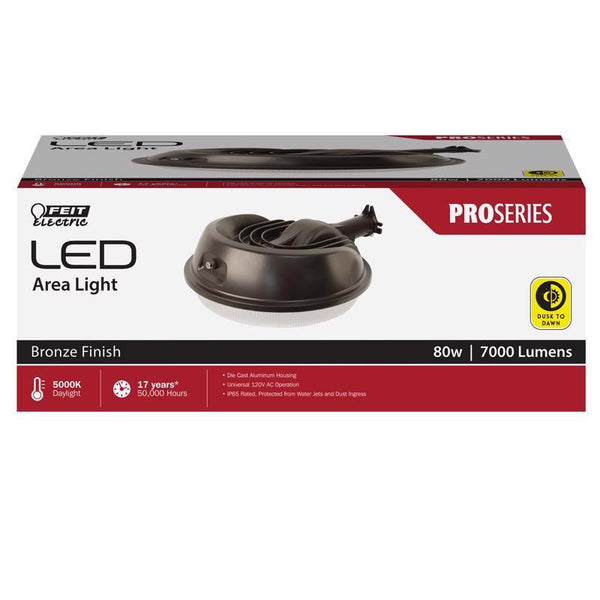 Lámpara LED de área de bronce con cableado fijo de anochecer a amanecer de Feit LED