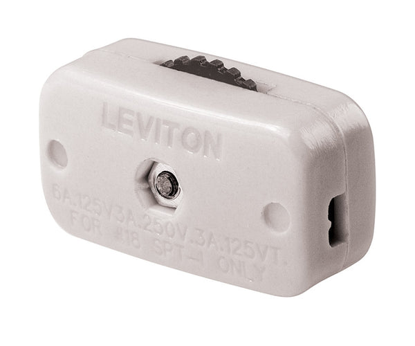 Leviton 6 amps Single Pole Feed Through Switch White 1 pk
