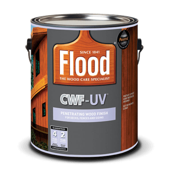 Acabado para madera a base de agua natural mate Flood CWF-UV, 1 galón (paquete de 4)