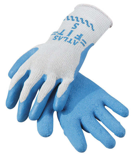 Guantes de trabajo unisex Atlas Showa Atlas Fit con revestimiento de látex de caucho para interiores y exteriores, color azul/gris, talla XL (1 par, paquete de 12) - Oferta de la semana