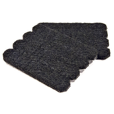 Tiras de fieltro, autoadhesivas, negras, 1/2 x 2-5/8 pulg., paquete de 16.