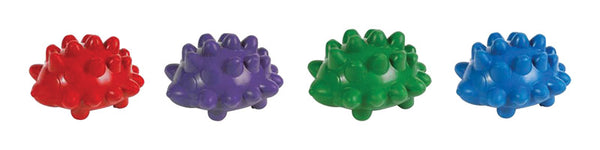 Chomper Assorted Rubber Hedgehog Squeaker Dog Toy Large 4 pk