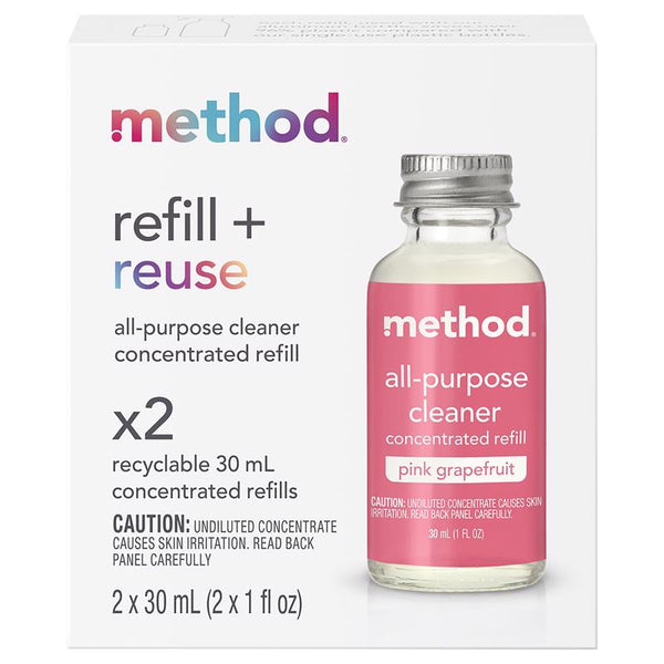 Method Pink Grapefruit Scent Concentrated All Purpose Cleaner Refill Liquid 1 oz (Pack of 12)