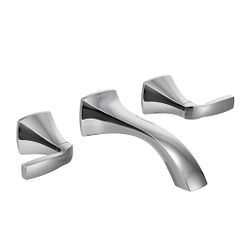 Grifo de baño de pared de dos manijas cromado