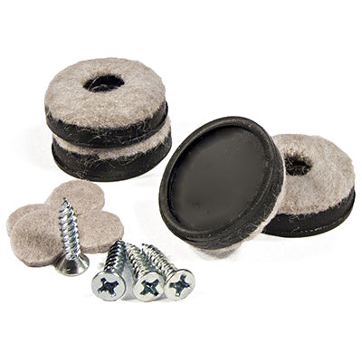 Deslizadores para muebles, de fieltro, redondos, atornillables, de 1 pulg., paquete de 4.