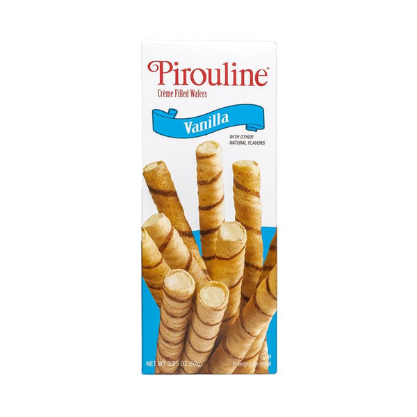 Galletas de vainilla enrolladas Pirouline, 3,25 oz, en caja