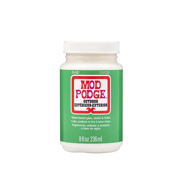 Pegamento blanco de alta resistencia para decoupage al aire libre Mod Podge a cuadros, 8 oz.