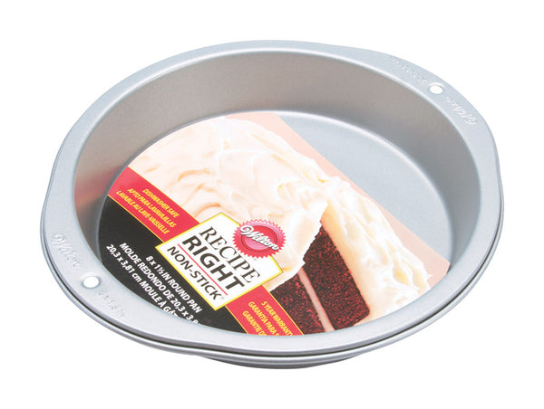 Molde para pastel redondo Wilton Recipe Right de 8 pulgadas de ancho x 8 pulgadas de largo y 8 pulgadas de alto, plateado