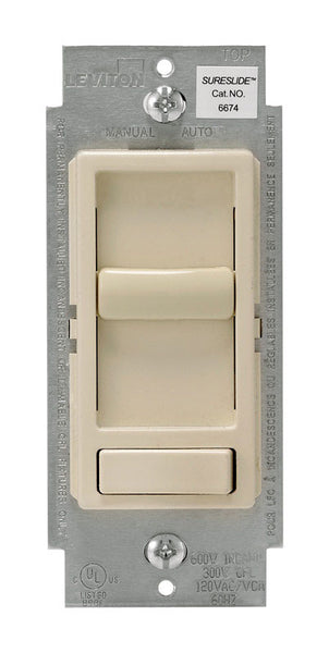 Interruptor de atenuación deslizante preestablecido Leviton SureSlide Light Almond de 600 W, paquete de 1