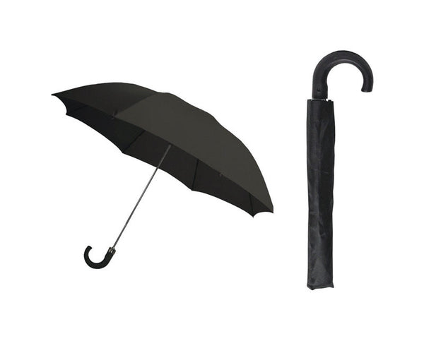 Paraguas plegable Rainbrella de nailon con marco de metal y dosel negro de 42 pulgadas de diámetro - Oferta de la semana