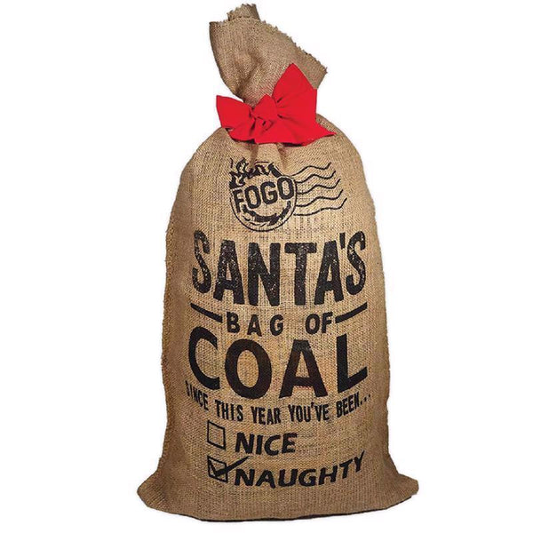 Bolsa de regalo de carbón de Papá Noel marrón de FOGO