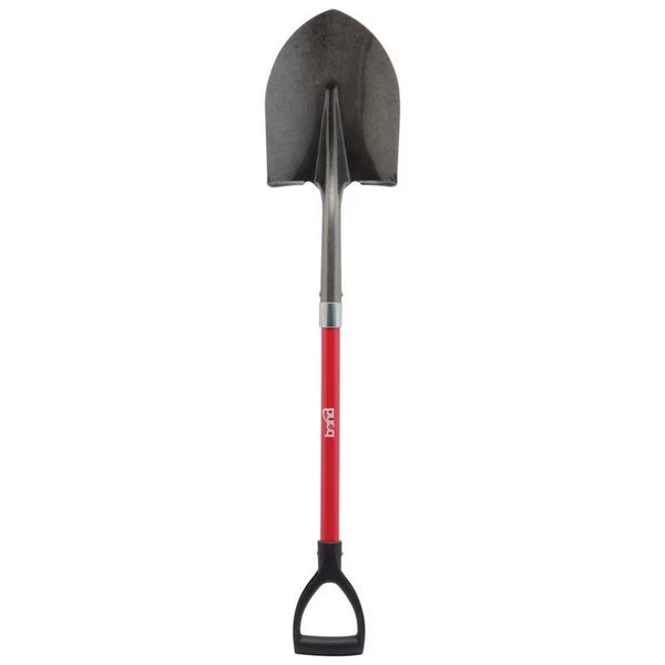 Bond Round Point Shovel Fiberglass D Handle - Red, 42 in.