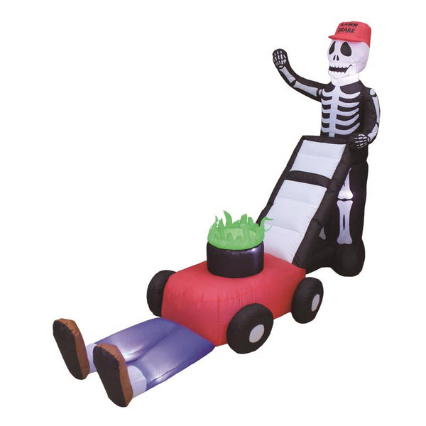 A Holiday Company 7 ft. Prelit Skeleton with Lawnmower Inflatable