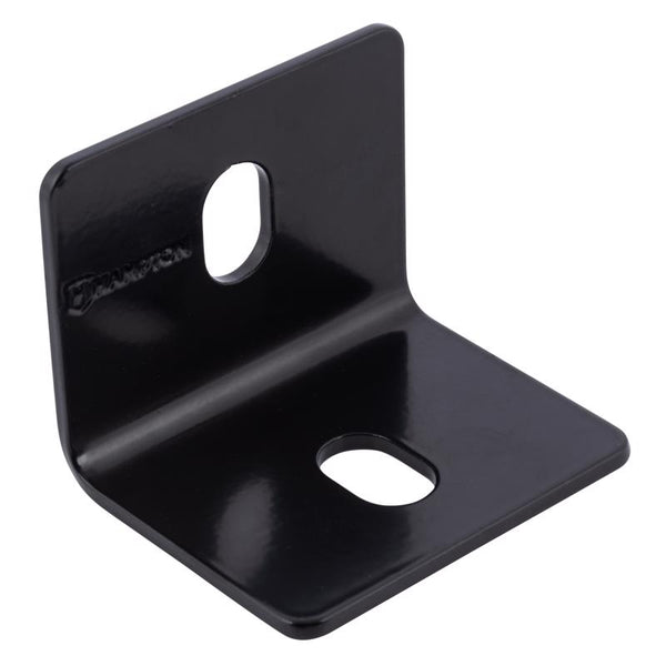 Soporte de esquina cuadrado interior/exterior de acero negro Hampton de 2,40 pulg. de alto x 2,40 pulg. de ancho x 1/8 pulg. de profundidad