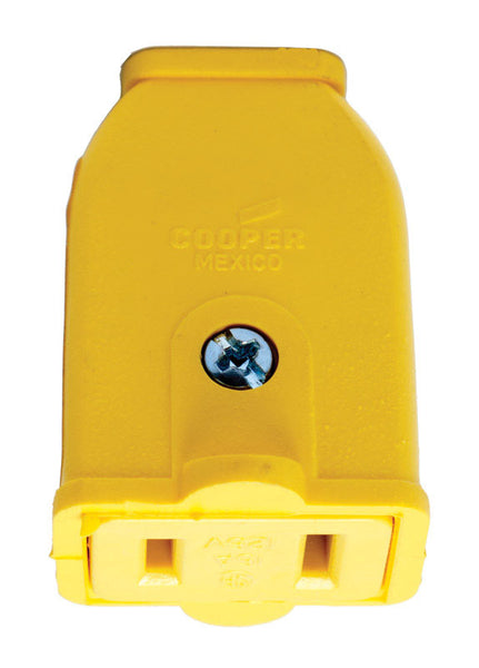 Conector termoplástico polarizado comercial y residencial Cooper Wiring 1-15R 16 AWG 2 polos 2 cables (paquete de 10)