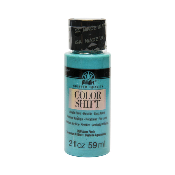 Pintura para pasatiempos Folkart Color Shift Metallic Aqua Flash, 2 oz (paquete de 3)