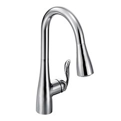 Chrome one-handle high arc pulldown kitchen faucet