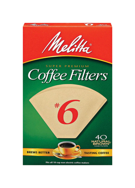 Filtros de café Melitta de cono marrón de 10 tazas (paquete de 40) - Oferta de la semana