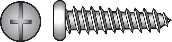 HILLMAN No. 6 Ga. X 1/2 in. L Phillips/Slotted Pan Head Sheet Metal Screws 100 pk