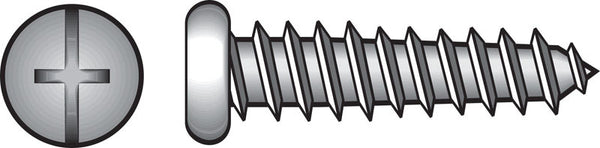 HILLMAN No. 10 X 2 in. L Phillips/Slotted Pan Head Sheet Metal Screws 100 pk