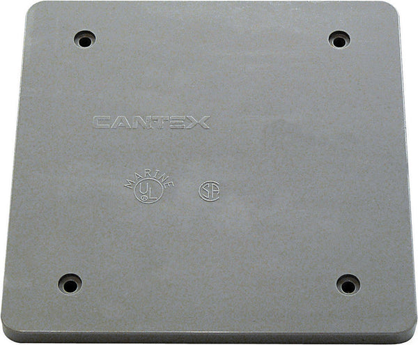 Caja de salida cuadrada de PVC de 2 entradas Cantex New Work gris