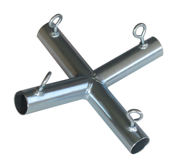 AHC P4L 1 in. Round x 1 in. D Galvanized Peak 4-Way Top Canopy Fitting 10 in. L