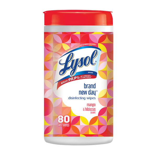 Lysol Brand New Day Mango & Hibiscus Scent Disinfecting Wipes 80 pk (Pack of 6)