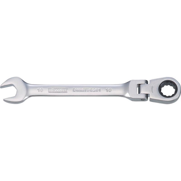Llave combinada de cabeza flexible métrica DeWalt de 10 mm x 10 mm, 12 puntas, 5,34 pulg. de largo, 1 pieza