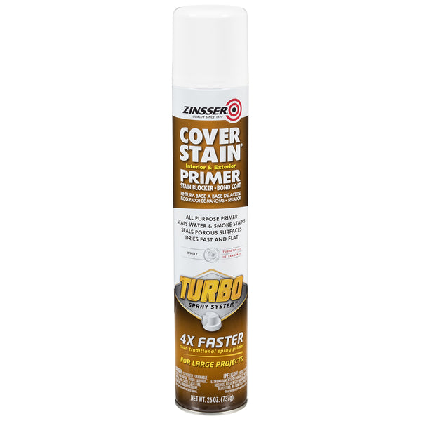 Imprimación mate/plana Zinsser CoverStain White, 26 oz (paquete de 6)