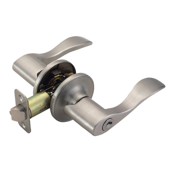 Design House Springdale Wave Satin Nickel Entry Lever KW1 1-3/4 in.