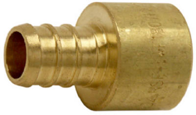 Barbed Pipe PEX Sweat Adapter, Brass, 1/2-In. Barb Insert x 1/2-In. Female Pipe, 10-Pk.