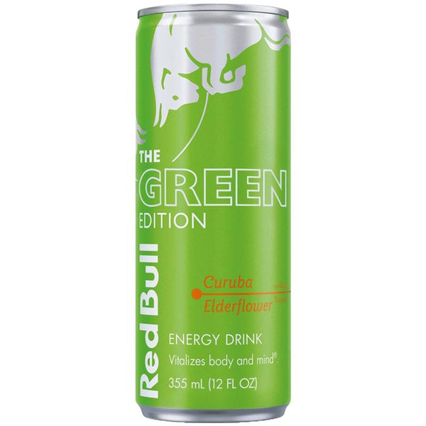 Bebida energética Red Bull Green Edition con curuba y flor de saúco, 12 oz (paquete de 24)