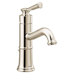 Grifo monomando de baño de arco alto de níquel pulido