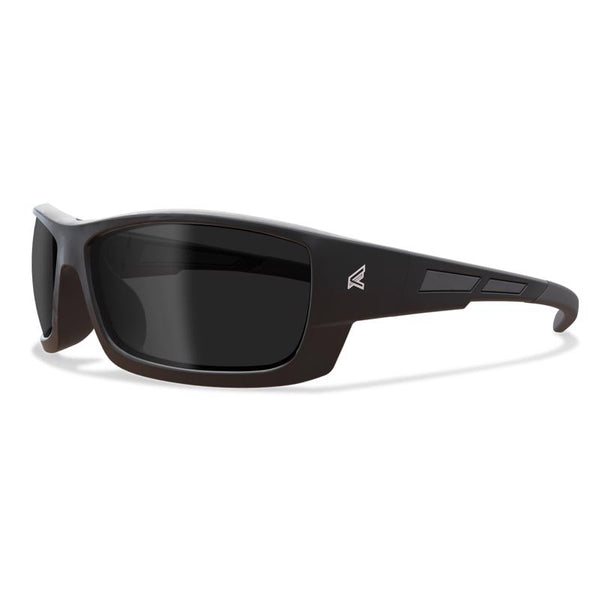 Anteojos de seguridad Edge Eyewear Mazeno Slim Fit con lentes ahumadas y marco negro, paquete de 1