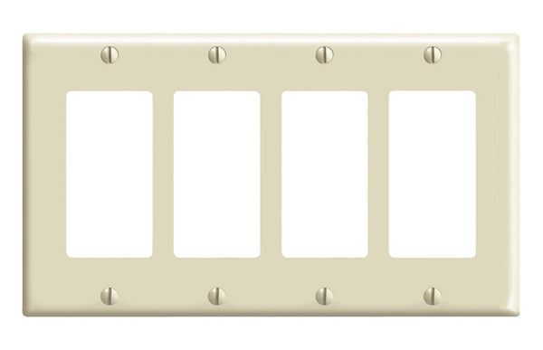Placa de pared decorativa de plástico termoendurecible Leviton Decora Ivory de 4 unidades, paquete de 1