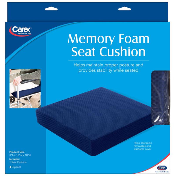 Cojín para silla o asiento Carex Health Brands Navy, paquete de 1