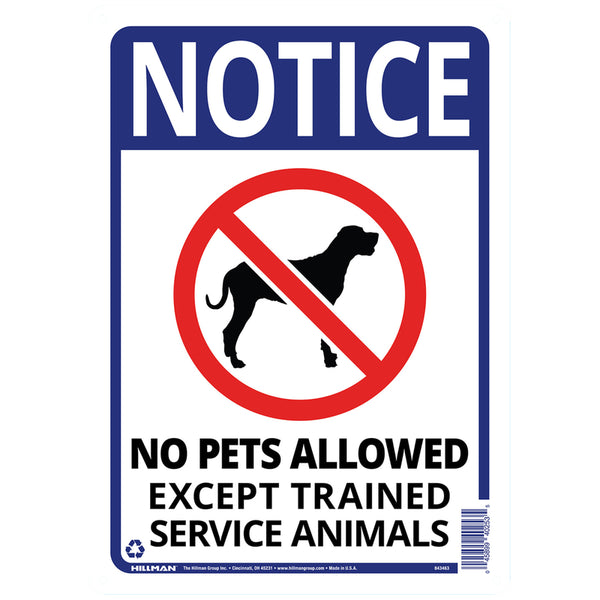 Hillman English White Pet Sign 14 in. H X 10 in. W (Pack of 6)