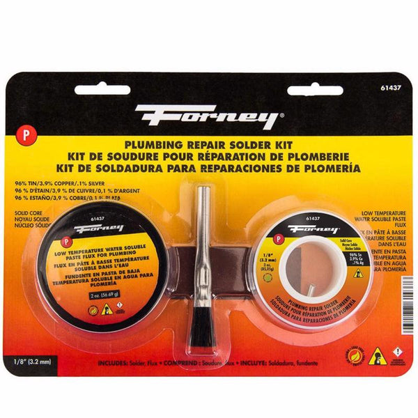 Kit de soldadura de plomería sin plomo Forney de 3 oz, 0,13 pulg. de diámetro, estaño/cobre/plata 96/3,9/0,1, 3 piezas - Oferta de la semana