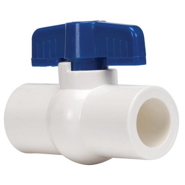 Homewerks 1-1/2 in. PVC Slip Ball Valve Full Port Quarter-Turn Lever For Non-Potable Water