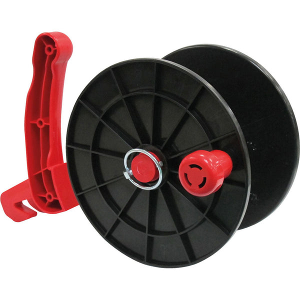 Carrete Patriot Mini, negro y rojo, hasta 600 pies.