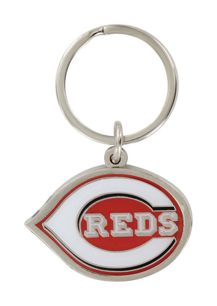 Llavero decorativo de metal plateado Hillman Cincinnati Reds (paquete de 3).