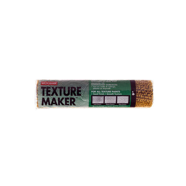 Wooster Texture Maker Plastic Tan Regular Paint Roller Cover 9 W x 1.5 in. for Semi-Rough Surfaces