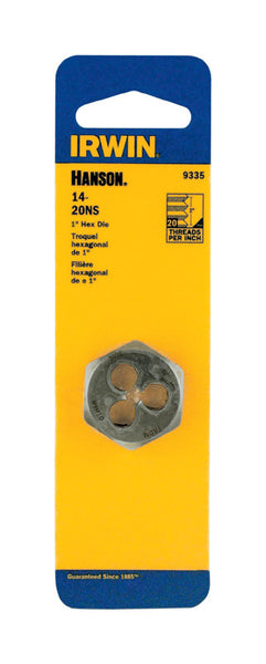 1 pieza de matriz para tornillos de máquina hexagonales SAE de acero con alto contenido de carbono de Irwin Hanson, 14-20