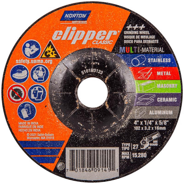 Norton Clipper 4 in. D X 5/8 in. Classic Grinding Wheel