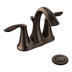 Oil rubbed bronze two-handle high arc bathroom faucet