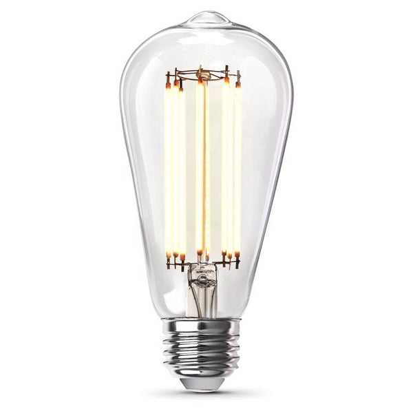 Bombilla LED de filamento Feit ST19 E26 (mediana), blanca ajustable, equivalente a 60 vatios, paquete de 2