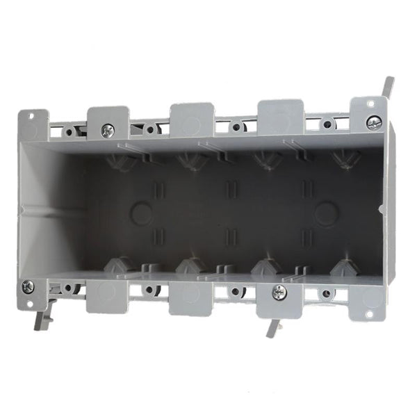 Caja de conexiones Cantex EZ Box Old Work de 68 pulgadas cúbicas, rectangular, de PVC, para 4 salidas, color gris - Oferta de la semana