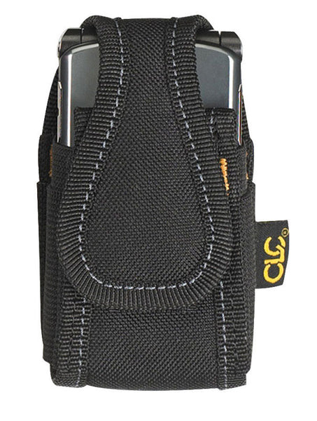 CLC - Soporte para teléfono móvil de poliéster con 1 bolsillo, 2,3 pulgadas de largo x 4,3 pulgadas de alto, color negro